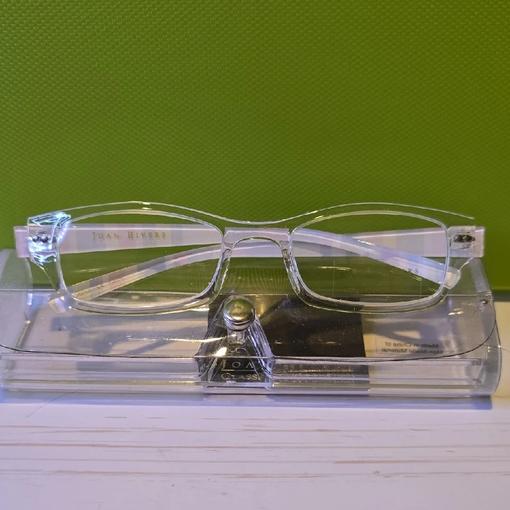 2 Joan Rivers Kids Black Sunglasses and a Clear Frame W/Multicolor Stripe Arms